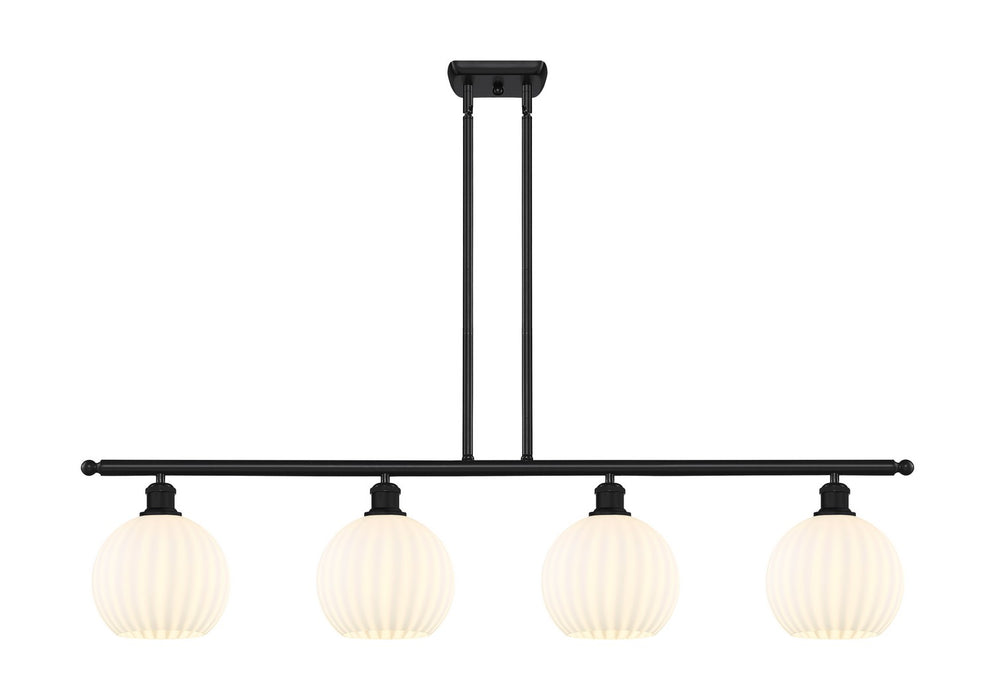 Innovations 516-4I-BK-G1217-8WV LED Island Pendant, Matte Black