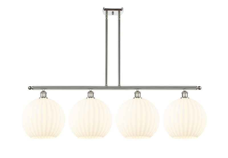 Innovations 516-4I-PN-G1217-12WV LED Island Pendant, Polished Nickel
