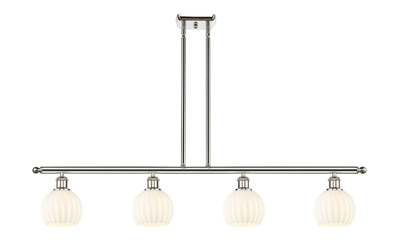 Innovations 516-4I-PN-G1217-6WV LED Island Pendant, Polished Nickel