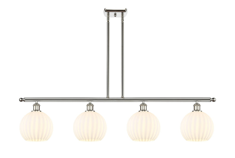 Innovations 516-4I-PN-G1217-8WV LED Island Pendant, Polished Nickel