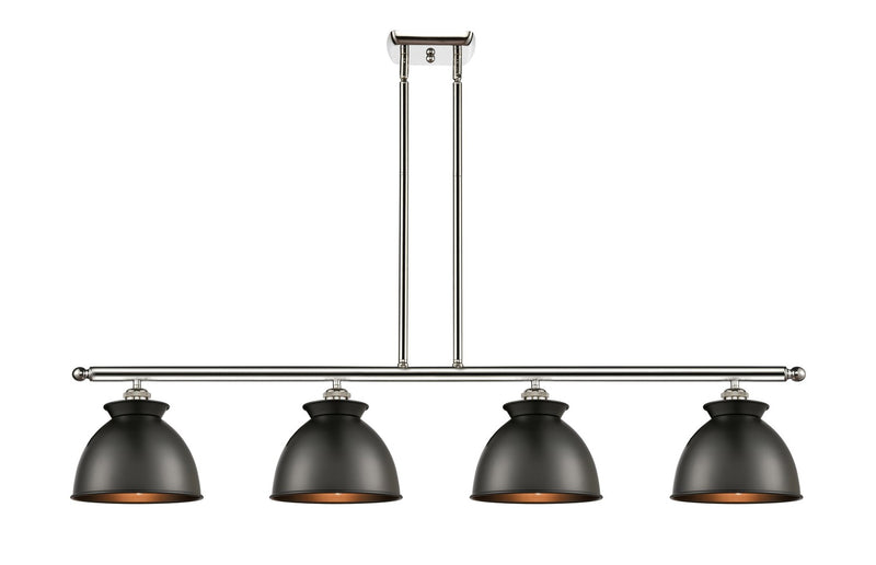 Innovations 516-4I-PN-M14-BK Four Light Island Pendant, Polished Nickel
