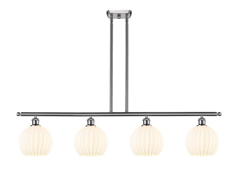 Innovations 516-4I-SN-G1217-8WV LED Island Pendant, Brushed Satin Nickel