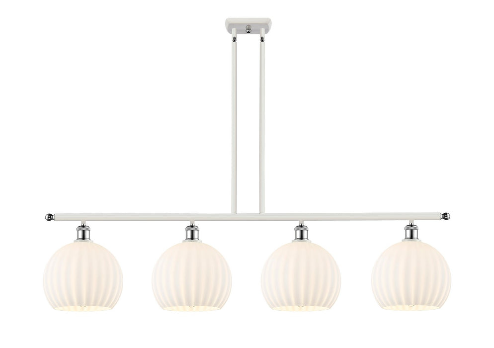 Innovations 516-4I-WPC-G1217-10WV LED Island Pendant, White Polished Chrome