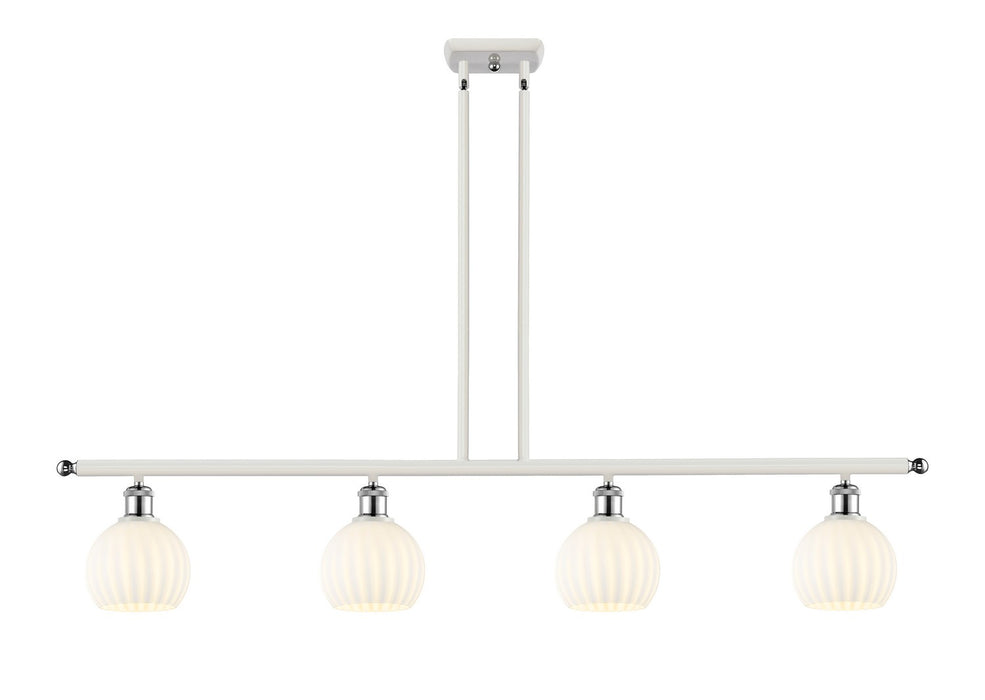 Innovations 516-4I-WPC-G1217-6WV LED Island Pendant, White Polished Chrome