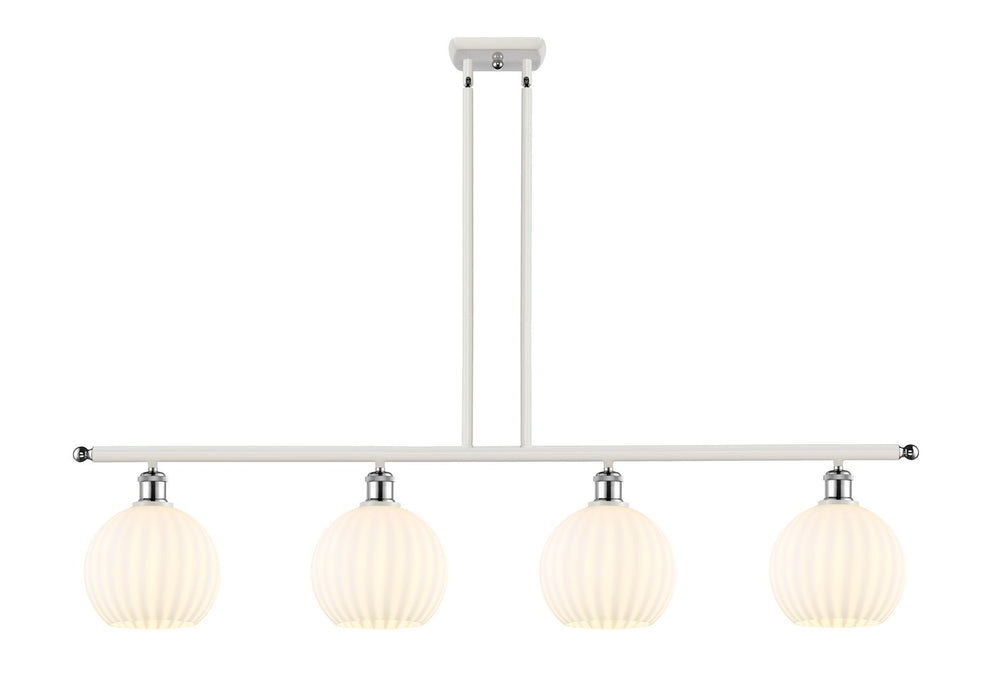 Innovations 516-4I-WPC-G1217-8WV LED Island Pendant, White Polished Chrome