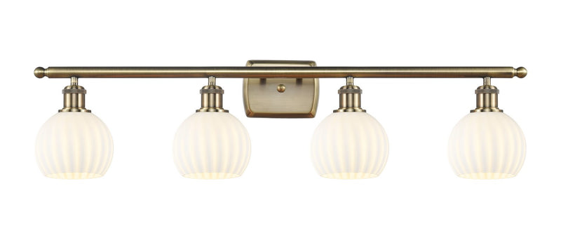 Innovations 516-4W-AB-G1217-6WV LED Bath Vanity, Antique Brass