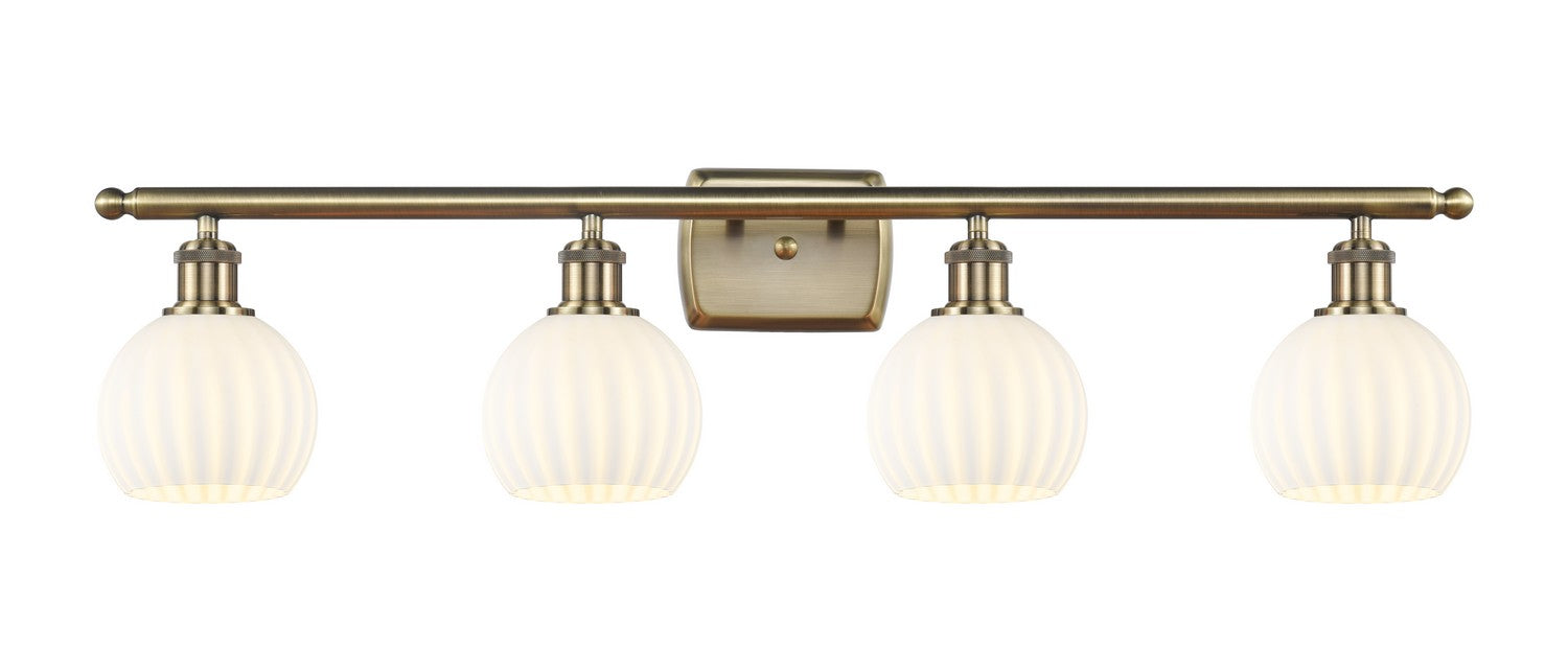 Innovations 516-4W-AB-G1217-6WV LED Bath Vanity, Antique Brass