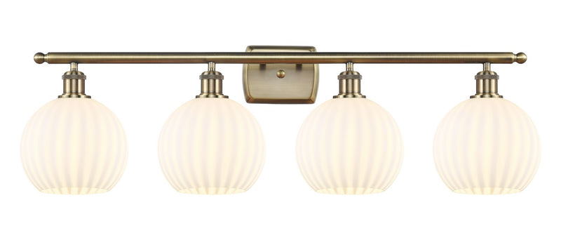 Innovations 516-4W-AB-G1217-8WV LED Bath Vanity, Antique Brass