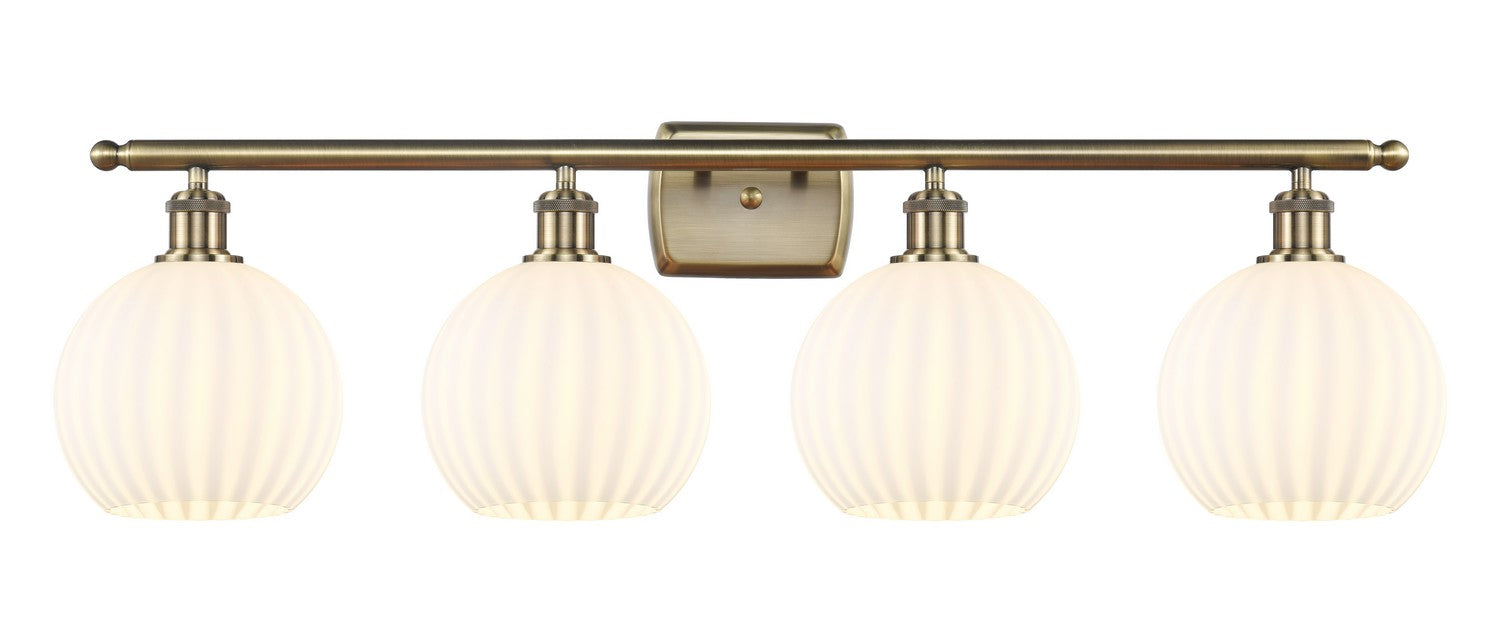 Innovations 516-4W-AB-G1217-8WV LED Bath Vanity, Antique Brass