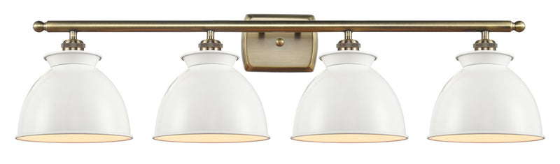 Innovations 516-4W-AB-M14-W Four Light Bath Vanity, Antique Brass