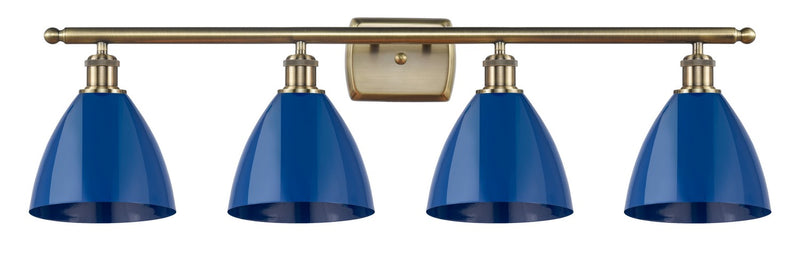 Innovations 516-4W-AB-MBD-75-BL Four Light Bath Vanity, Antique Brass
