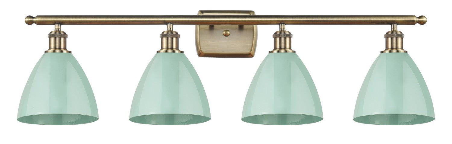 Innovations 516-4W-AB-MBD-75-SF Four Light Bath Vanity, Antique Brass