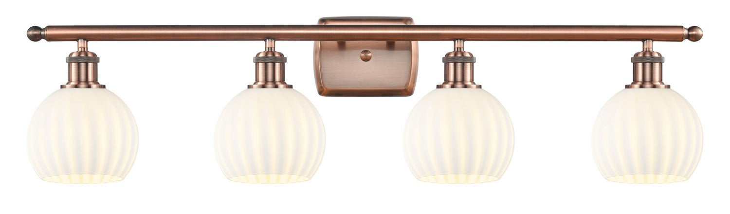 Innovations 516-4W-AC-G1217-6WV LED Bath Vanity, Antique Copper