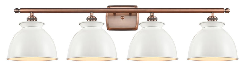 Innovations 516-4W-AC-M14-W Four Light Bath Vanity, Antique Copper