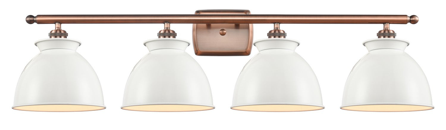 Innovations 516-4W-AC-M14-W Four Light Bath Vanity, Antique Copper
