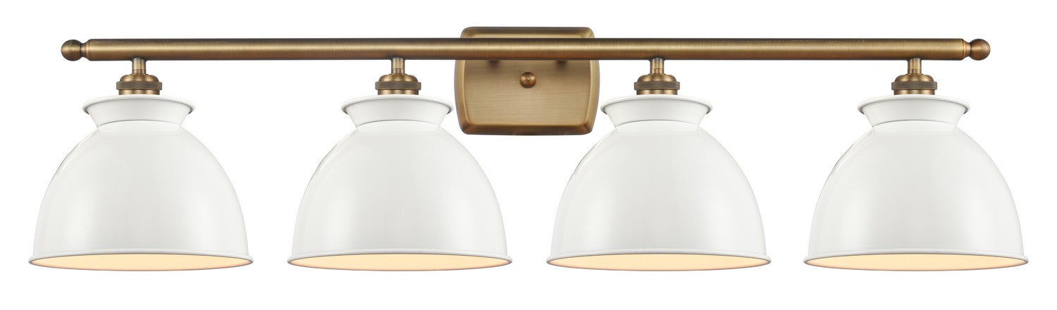 Innovations 516-4W-BB-M14-W Four Light Bath Vanity, Brushed Brass