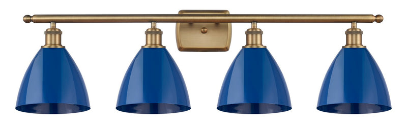 Innovations 516-4W-BB-MBD-75-BL Four Light Bath Vanity, Brushed Brass
