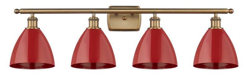 Innovations 516-4W-BB-MBD-75-RD Four Light Bath Vanity, Brushed Brass