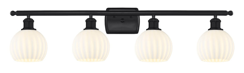Innovations 516-4W-BK-G1217-6WV LED Bath Vanity, Matte Black