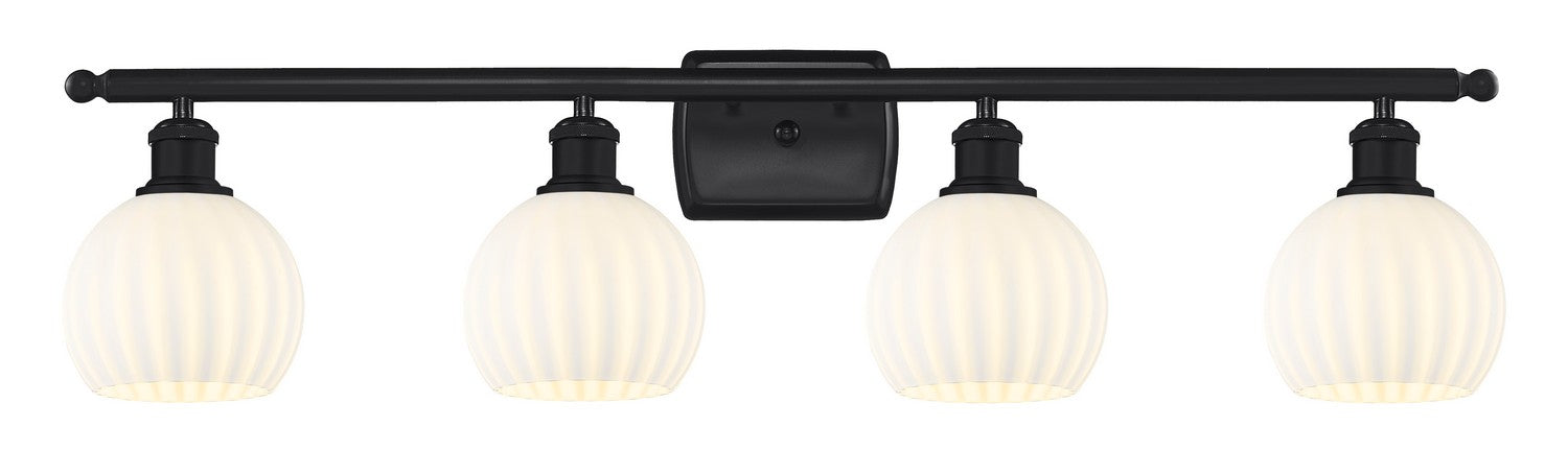 Innovations 516-4W-BK-G1217-6WV LED Bath Vanity, Matte Black