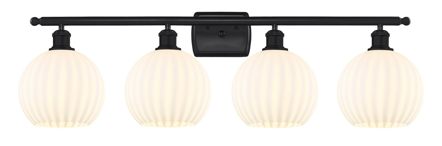 Innovations 516-4W-BK-G1217-8WV LED Bath Vanity, Matte Black