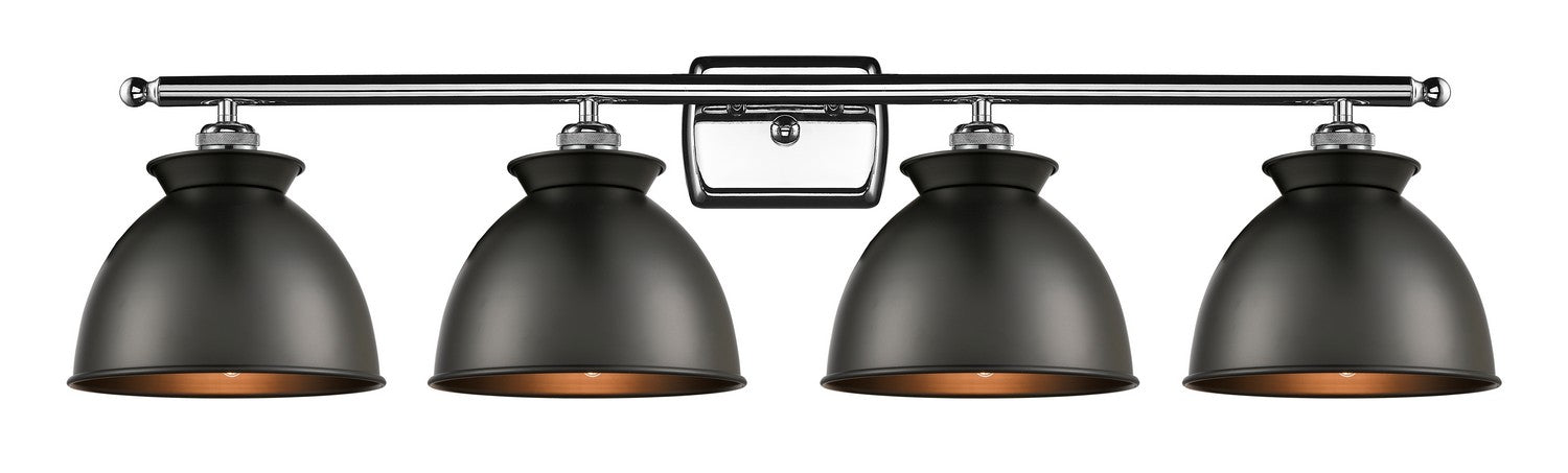 Innovations 516-4W-PC-M14-BK Four Light Bath Vanity, Polished Chrome