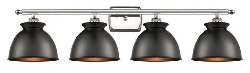 Innovations 516-4W-PN-M14-BK Four Light Bath Vanity, Polished Nickel