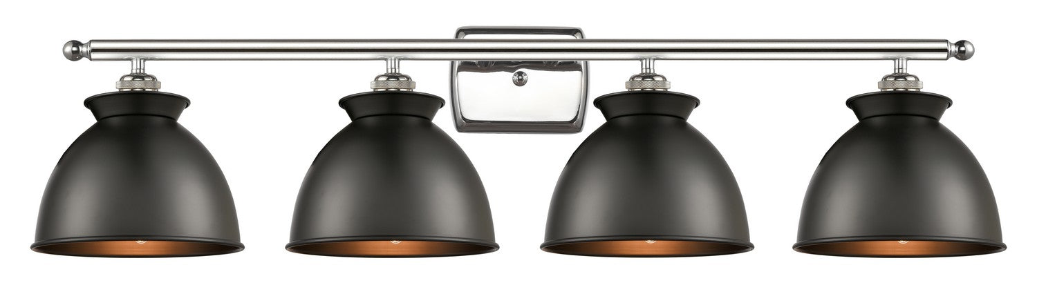 Innovations 516-4W-PN-M14-BK Four Light Bath Vanity, Polished Nickel