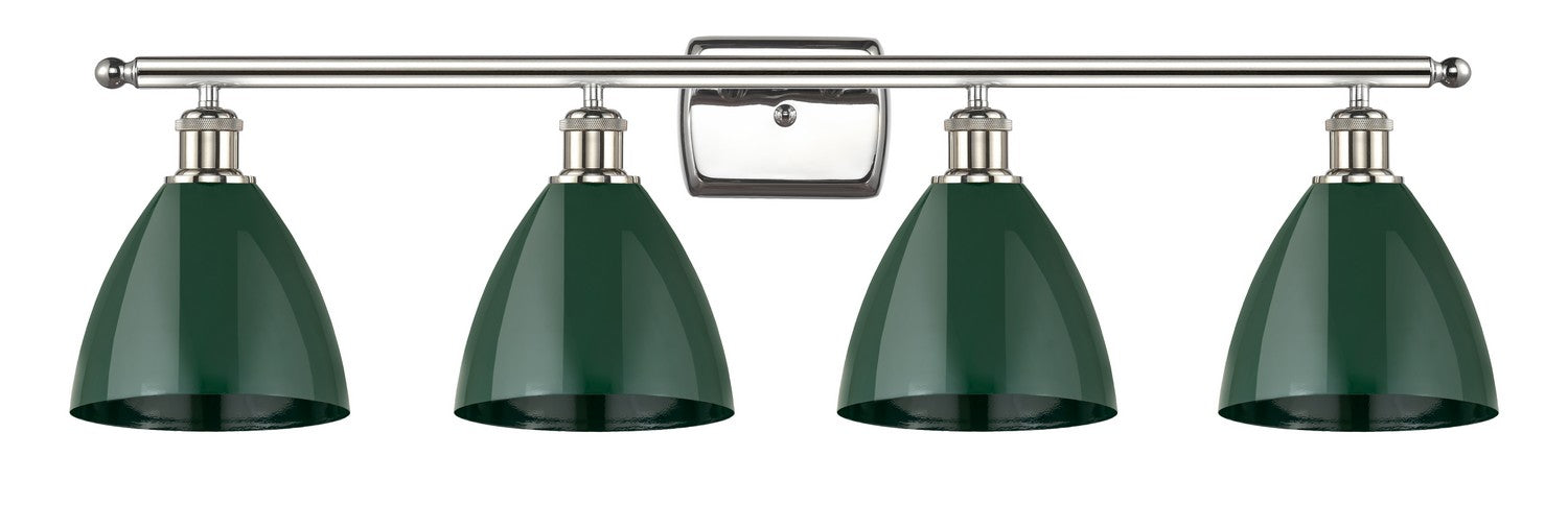 Innovations 516-4W-PN-MBD-75-GR Four Light Bath Vanity, Polished Nickel