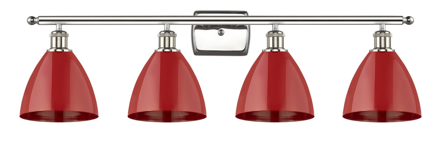 Innovations 516-4W-PN-MBD-75-RD Four Light Bath Vanity, Polished Nickel
