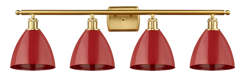 Innovations 516-4W-SG-MBD-75-RD Four Light Bath Vanity, Satin Gold