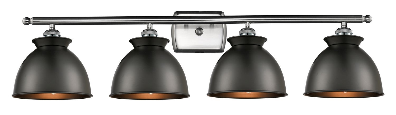 Innovations 516-4W-SN-M14-BK Four Light Bath Vanity, Brushed Satin Nickel