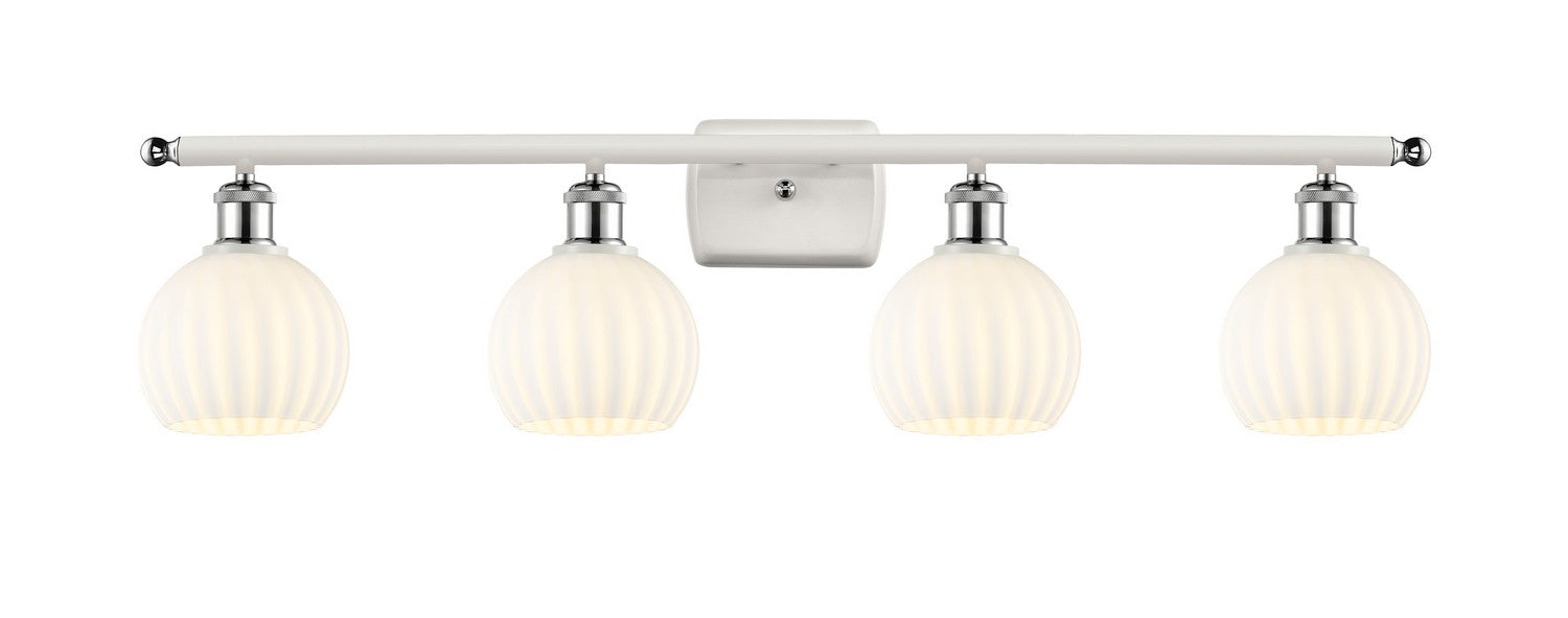 Innovations 516-4W-WPC-G1217-6WV LED Bath Vanity, White Polished Chrome