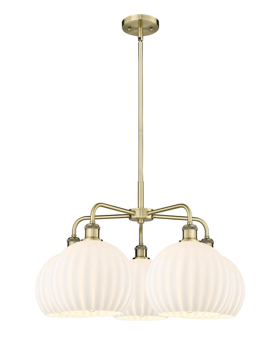 Innovations 516-5CR-AB-G1217-10WV LED Chandelier, Antique Brass