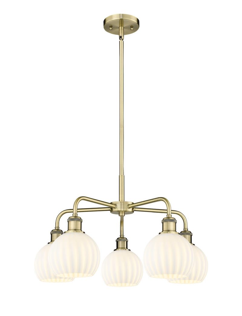 Innovations 516-5CR-AB-G1217-6WV LED Chandelier, Antique Brass