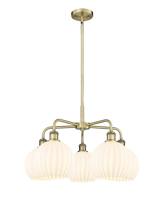 Innovations 516-5CR-AB-G1217-8WV LED Chandelier, Antique Brass