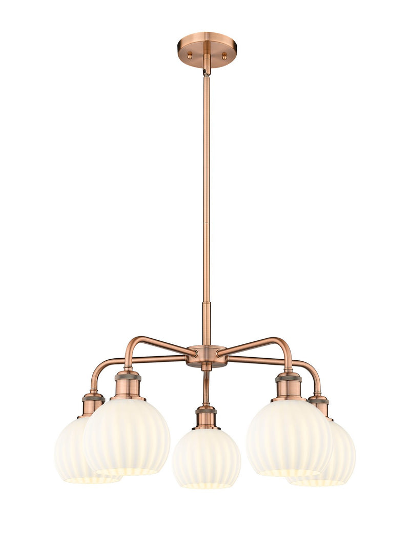 Innovations 516-5CR-AC-G1217-6WV LED Chandelier, Antique Copper
