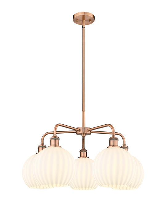 Innovations 516-5CR-AC-G1217-8WV LED Chandelier, Antique Copper