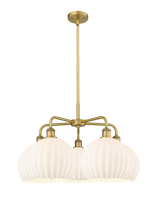 Innovations 516-5CR-BB-G1217-10WV LED Chandelier, Brushed Brass