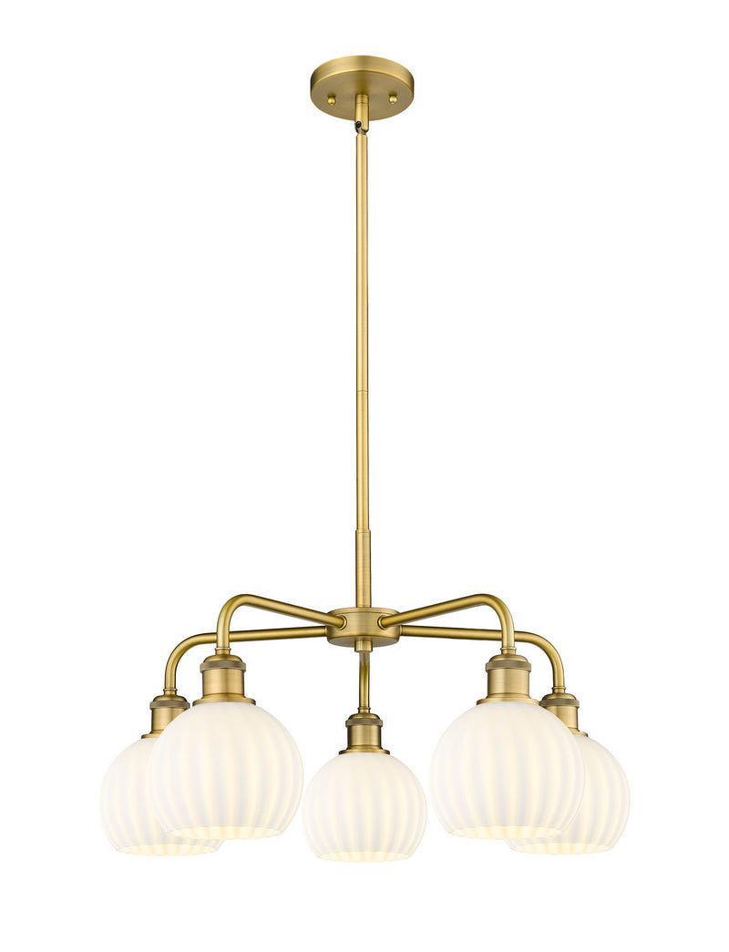 Innovations 516-5CR-BB-G1217-6WV LED Chandelier, Brushed Brass