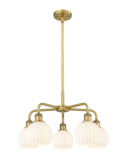 Innovations 516-5CR-BB-G1217-6WV LED Chandelier, Brushed Brass