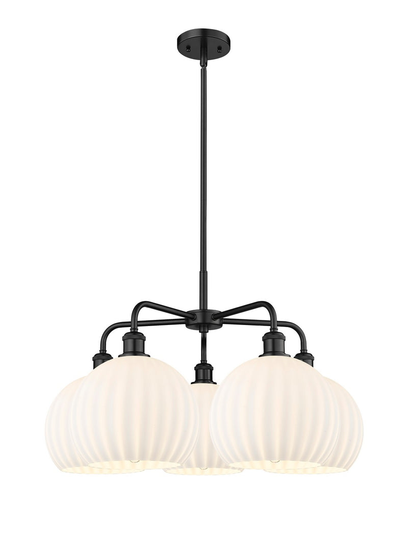 Innovations 516-5CR-BK-G1217-10WV LED Chandelier, Matte Black