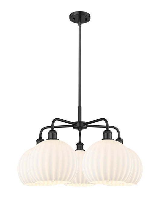 Innovations 516-5CR-BK-G1217-10WV LED Chandelier, Matte Black
