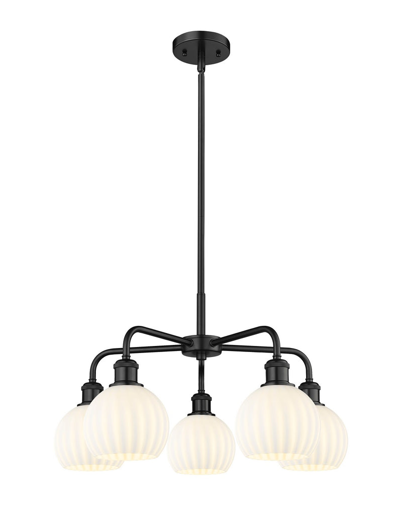 Innovations 516-5CR-BK-G1217-6WV LED Chandelier, Matte Black