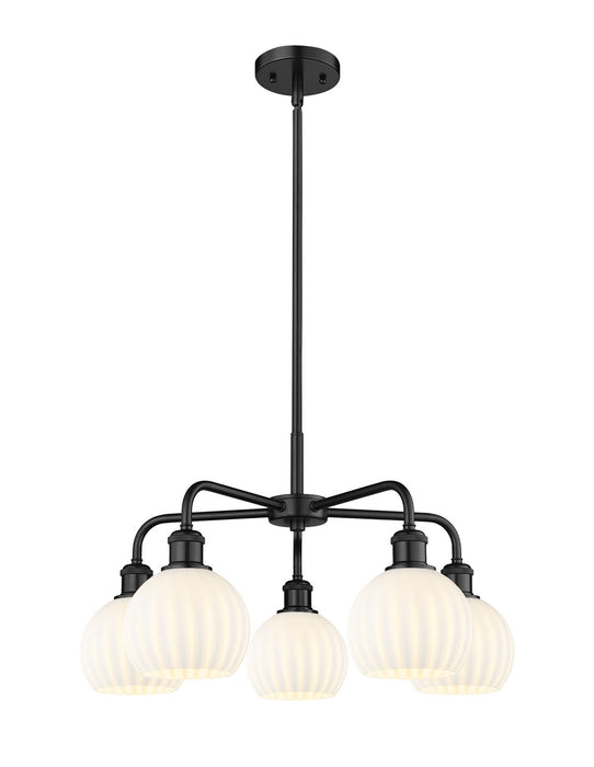 Innovations 516-5CR-BK-G1217-6WV LED Chandelier, Matte Black