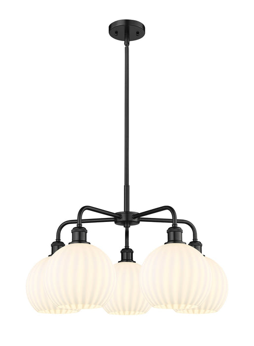 Innovations 516-5CR-BK-G1217-8WV LED Chandelier, Matte Black