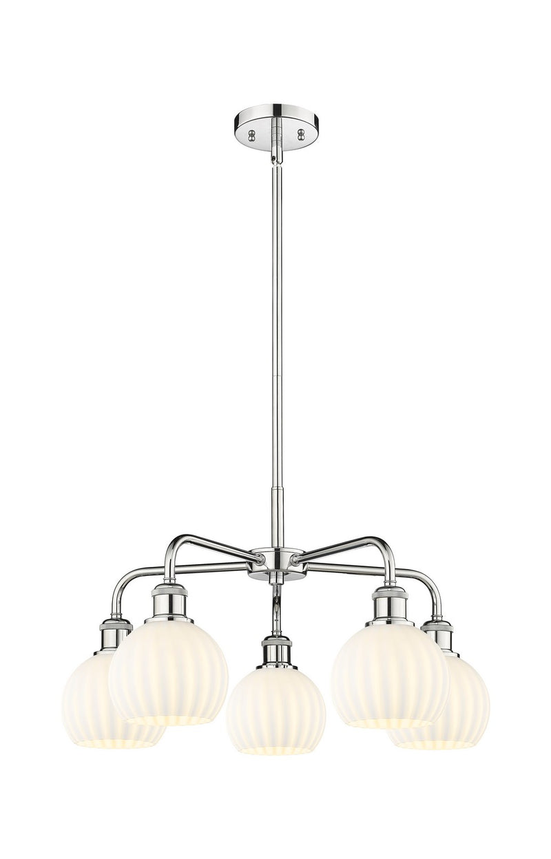 Innovations 516-5CR-PC-G1217-6WV LED Chandelier, Polished Chrome