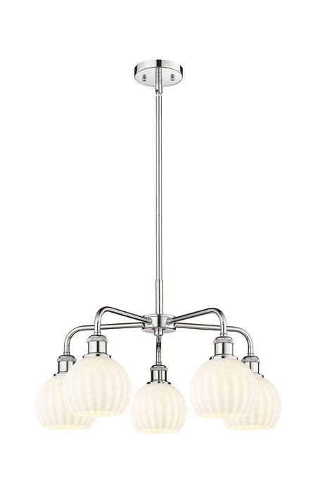 Innovations 516-5CR-PC-G1217-6WV LED Chandelier, Polished Chrome