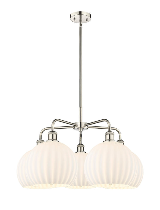 Innovations 516-5CR-PN-G1217-10WV LED Chandelier, Polished Nickel