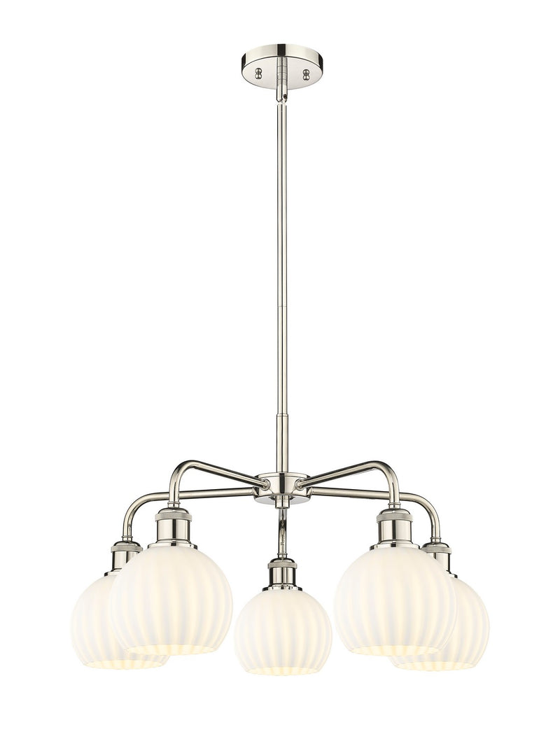 Innovations 516-5CR-PN-G1217-6WV LED Chandelier, Polished Nickel